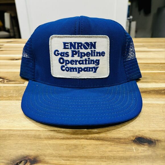 Vintage Enron Gas Pipeline Operating Company Patch Trucker Hat Cap Snapback USA